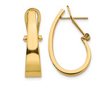 14K Yellow Gold Polished J-Hoop Click-in Back Post Earrings